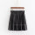 Pleated PU Leather Mini Skirt